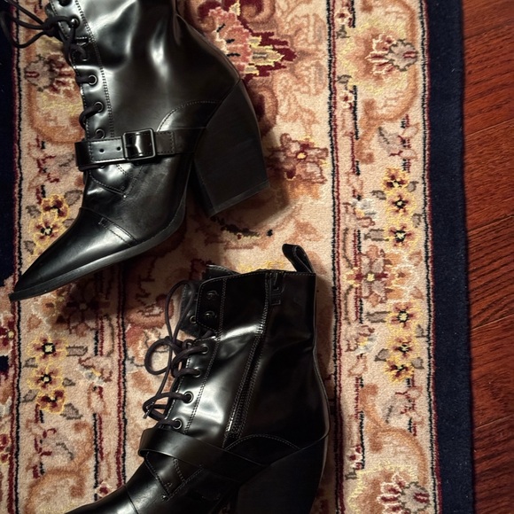 Stylish All Saints Black Ankle Boots - Picture 1 of 12